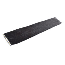 NICEXMAS80cm Tape In Virgin Human Hair Extensions Ægte hår til kvinder (sort hår)
