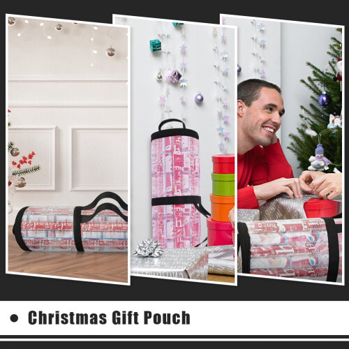 Zylindrische Geschenktasche, ideal als Weihnachtsgeschenk oder Mitbringsel, weiß, handlich, PVC 2