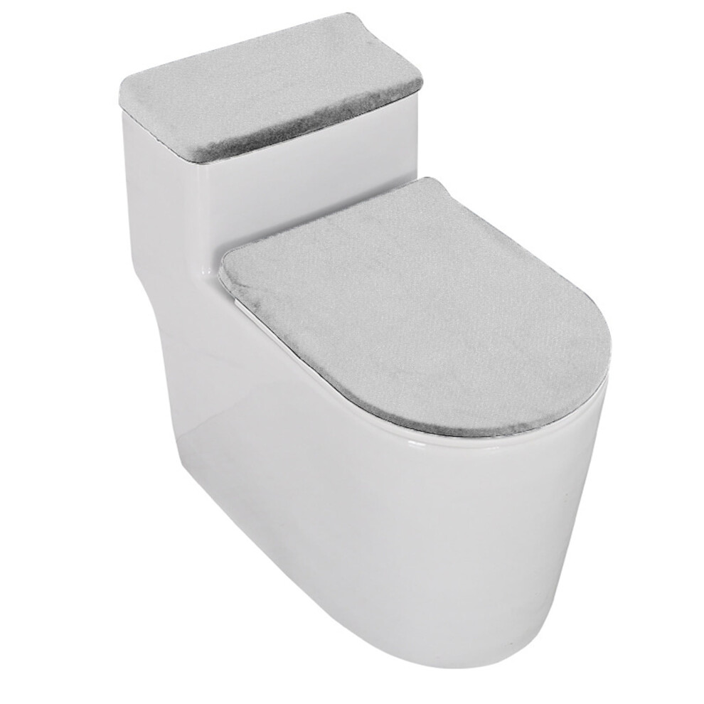 Toorise Stretch Velvet Toilet Lid & Tank Cover Set, Elastic, Wear Resistant, Machine Washable - Compatible With Standard Toilets 9191629656172