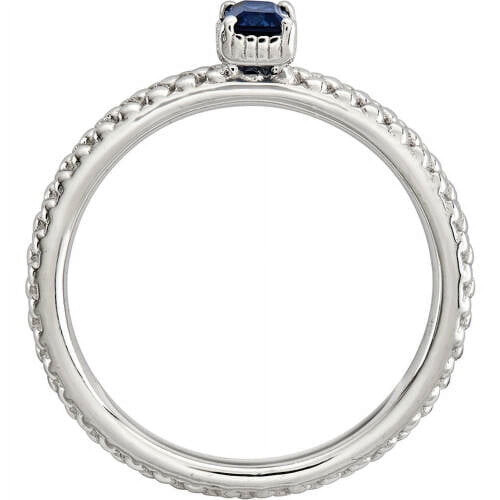 Created Sapphire Sterling Silver Single-Stone Ring 2