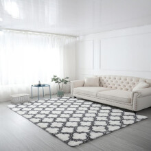 Forzero Fluffy Bedroom Rugs Shaggy Geometric Design Area Rug For Girls Baby Room Kids Living Room Home Decor Floor Carpet