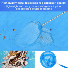 GAZHEK Strawberry Pitter Swimming Pool Fishing Net Skimmer Pond Bathtub Leaves With Rod Cleaning Skimmer Net Party(Bule, Metal)