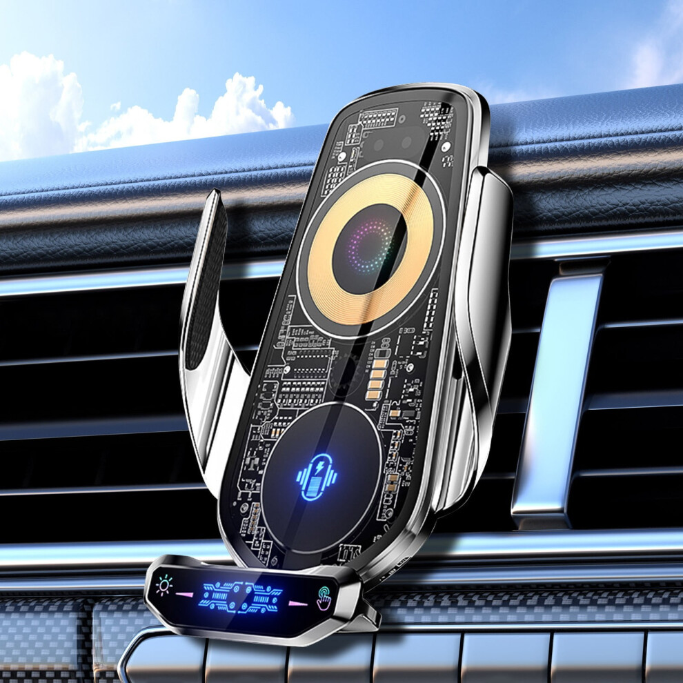 Quinlirra 15W Transparent Car Wireless Charger Car Navigation 360 Degree Rotation Automatic Sensing Car Wireless Charger Deals Of The Day Clearance 9340258956621