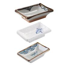 3 chińskie talerzyki do sosu, ceramiczne talerzyki w kwiaty, miski do maczania sushi, talerze na przystawki, porcelanowe naczynie do serwowania,