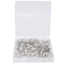 Delaman200pcs Alfileres con cabeza de perla en forma de lágrima, alfileres con cabeza de bola perlada para costura, manualidades y decoración de