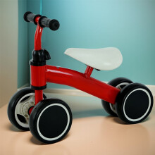 HBASD Baby-Laufrad mit ergonomischem Sitz, 4 Rädern, ohne Pedale, Rot