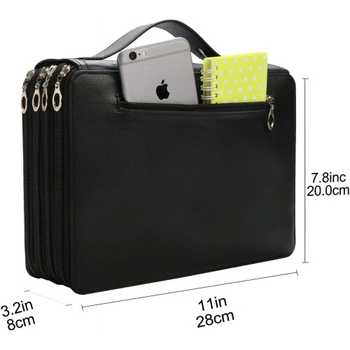 Χρωματιστή θήκη μολυβιών 200Slots - Twill Oxford Holder με φερμουάρ, συμβατή με στυλό 1