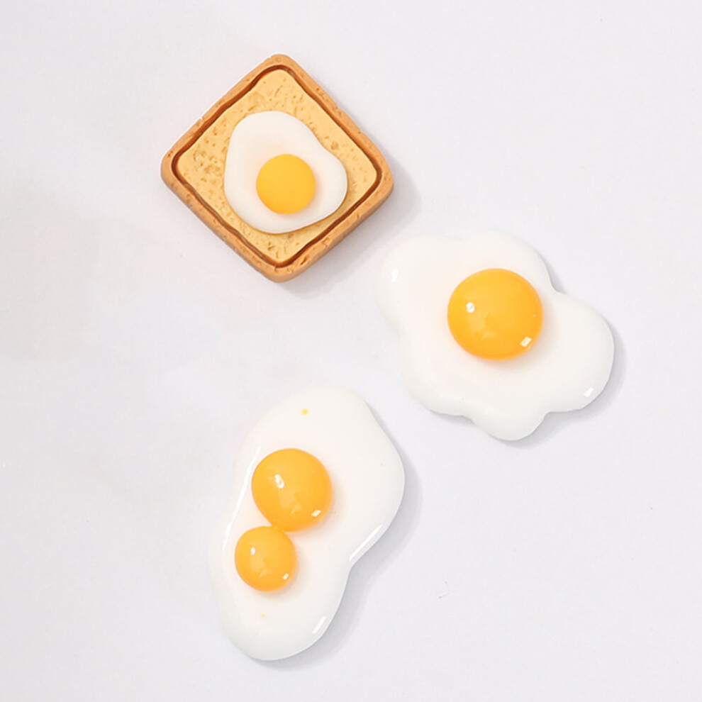 Hesroicy 10Pcs Bright Color Fine Workmanship Resin Egg Decorations Hand Painted Bread Poached Egg Phone Case Decors For Gift 9340258959219
