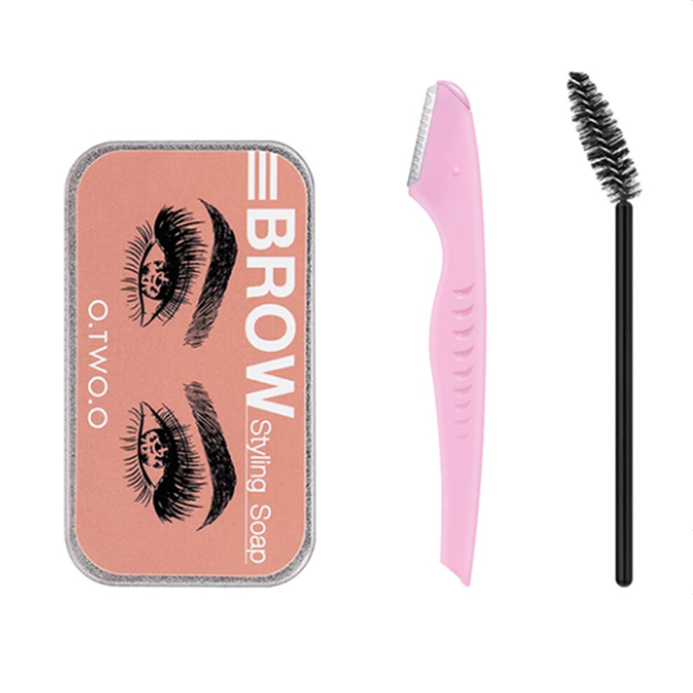 Eyebrow Soap Kit with Trimmer Natural Feathery Finish LongLasting Hold Brow Styling Gel
