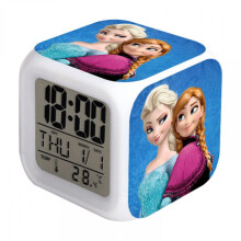 Sveglia digitale HANNTAOO per bambini, con motivo Frozen, LED a 7 colori, termometro, luce notturna, regalo per bambine e bambini HTNL#1158