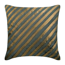 Fețe de pernă 45x45 cm gri, fețe de pernă decorative cu dungi, fețe de pernă decorative din mătase lucrate manual - gri cupru desfăcut