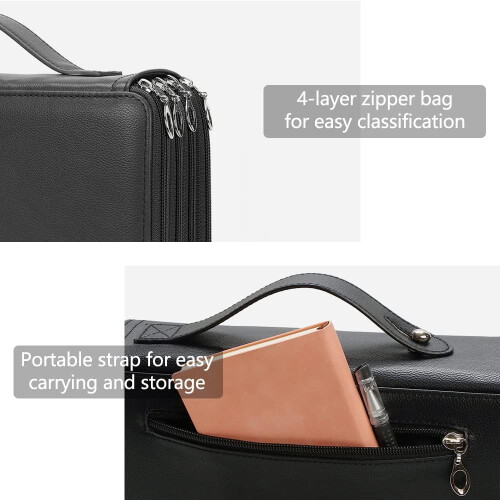 Χρωματιστή θήκη μολυβιών 200Slots - Twill Oxford Holder με φερμουάρ, συμβατή με στυλό 2