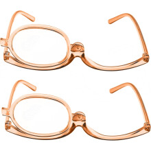 Lot de 2 lunettes de maquillage loupe pour les yeux, lunettes de lecture cosmétiques pour femmes, verres rabattables et pliables
