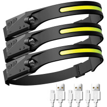 1-5 szt. latarka czołowa z wskaźnikiem USB, akumulatorowa, 1200 mAh, latarka czołowa LED, latarka czołowa, zewnętrzna, kempingowa, wędkarska,