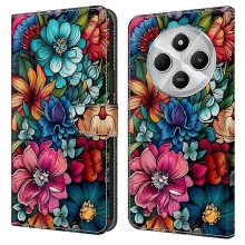 Capa flip em TPU + couro PU compatível com Xiaomi Redmi 14C4G/14R5G/Poco C75 4G. Estampa multicolorida.