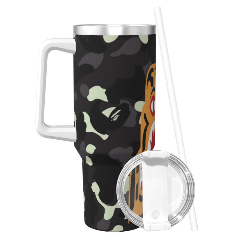 Ποτήρι Bape40oz H2.0 από ανοξείδωτο ατσάλι με μόνωση κενού αέρος με καπάκι και καλαμάκι 2