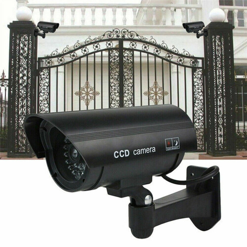 Dummy Fake Camera, Surveillance Security Camera, Indoor Outdoor Camera, with One LED Light, 2 Pack 1
