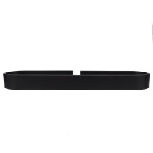 Porte-serviettes mural en aluminium noir Tarente, sans perçage, avec étagère de rangement.