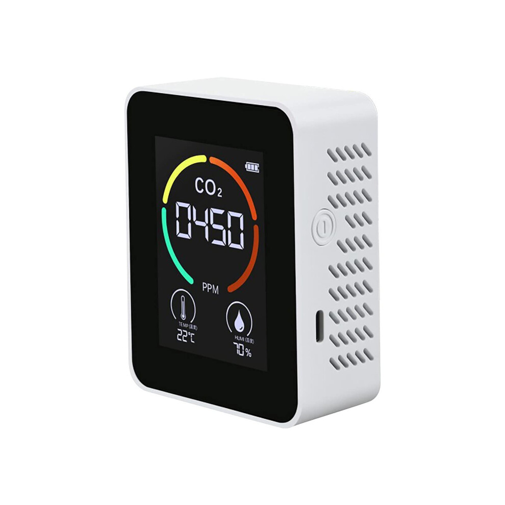 CO2 Monitor with Temperature and Humidity, Rechargeable Indoor Air Quality Detector for Home Office Car