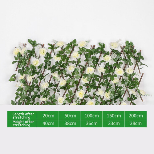 Ruibeauty 8.0"x16" επεκτάσιμη οθόνη απορρήτου φράχτη, τεχνητά πράσινα φύλλα αμπέλια και 1