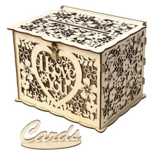 Boîte à cartes de mariage Luxsea, décoration rustique et champêtre, assortie à un thème marron, pour réception, enterrement de vie de jeune