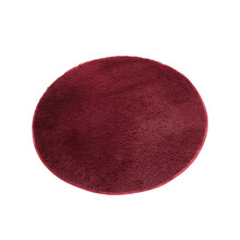 ADVEN Round Carpet Anti-slide Footcloth Bedroom Living Room Bathroom Blanket Floor Chair Cushion Rug Bay Window Basket Bedside Wine red