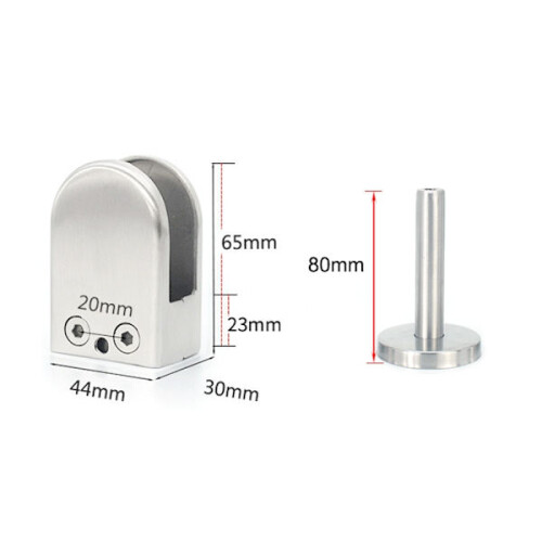 Support de fixation pour paroi en verre 14 x 80 mm XL 2