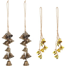 Lot de 4 clochettes de sorcière (2 styles différents) pour porte, compatibles avec une décoration bohème, carillons à vent, décorations pour