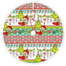 Jupe de sapin de Noël Le Grinch, motif voyage autour du monde, avec pompons, décorations pour les fêtes de fin d'année, Noël et Nouvel An, 30 cm