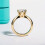 Δαχτυλίδι αρραβώνων Charvano1Kat Moissanite - Ασήμι 925, κατάλληλο για γάμους και ειδικές 3
