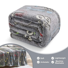 Couverture de jeu phosphorescente compatible avec les cadeaux pour gamers - Couverture lumineuse en forme de manette de jeu pour enfants, adolescents