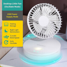 Gnobogi 6 inch Small Fan Rotating Shaking Head Wall mounted Ceiling Fan Night Light Camping Kitchen Mini Cold Small Table Fan on Clearance
