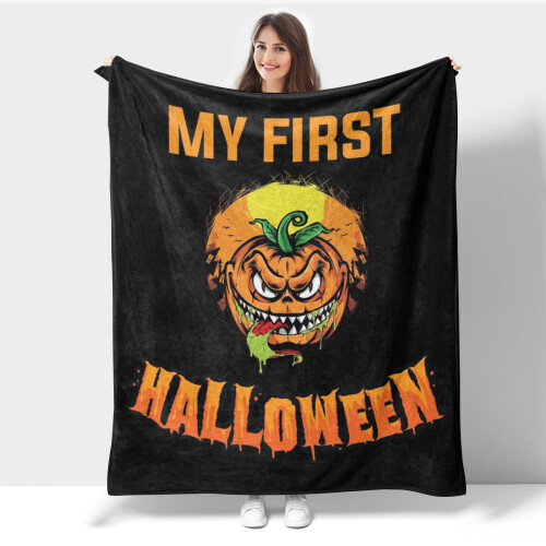 Ελαφρύ φανελένιο ριχτάρι για το Halloween για καναπέ, κρεβάτι, ταξίδι, κάμπινγκ,