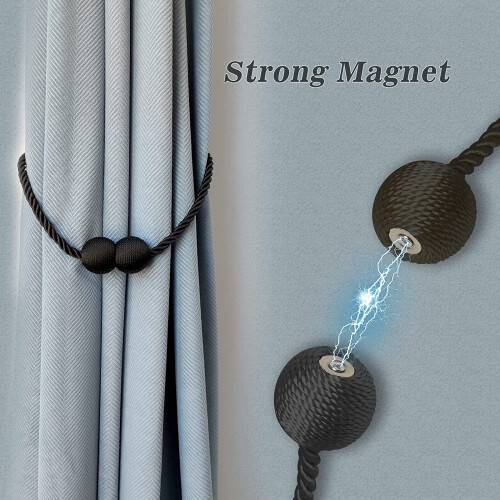 Μαγνητικά Δέσιμα Κουρτινών Black2Pack, Συμβατά με Χοντρές ή Λεπτές Κουρτίνες, Κομψά 2