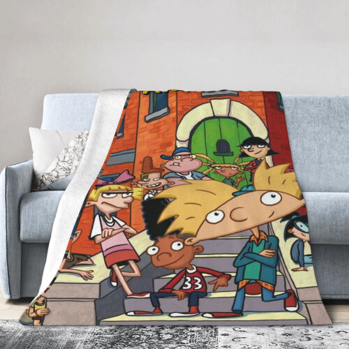 Hey Arnold Plädar Plysch Resefiltar Sovrum Vardagsrum Soffa Kontor