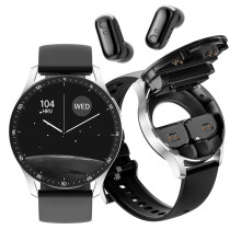 Montre connectée ZKCCNUK avec écouteurs sans fil, écran IPS 1,32", étanchéité IP67, mode multisport, compatible iOS et Android