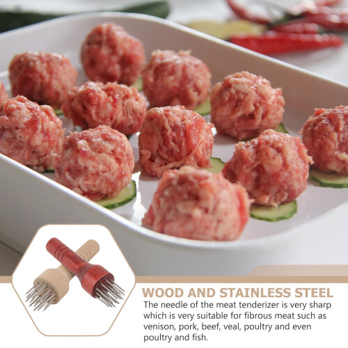 2Pcs Stainless Meat Tenderizer Needle Steak Grilling Tool Tenderizing Supplies 2