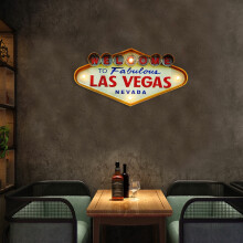 FETCOI Las Vegas logó neonfény falra akasztható sörlámpa whiskybár neonfény
