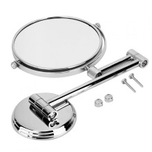 Miroir de maquillage mural, Miroir de maquillage mural Delaman pour salle de bain, pliable, pivotant, double face, miroir de coiffeuse 3X (6 pouces)