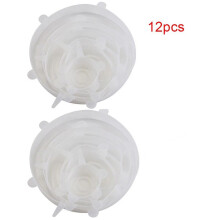 Lot de 6/12 couvercles extensibles en silicone réutilisables pour casseroles et bols, pour conserver la fraîcheur des aliments. 12 couvercles ronds