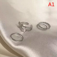 Σετ δαχτυλιδιών RSAMD Fashion Butterfly Metal Punk για γυναίκες και εφηβικά κοσμήματα - 4 τεμάχια