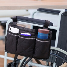 Walker Pouches Vandtæt Sort Opbevaringspose Armlæn Tilbehør Sideposer til Ophængning på Side med Klar Linje