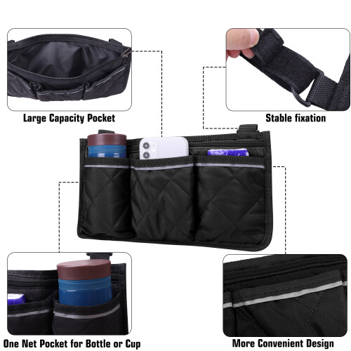Αδιάβροχη μαύρη τσάντα αποθήκευσης Walker Pouches Αξεσουάρ μπράτσου Πλαϊνές τσάντες 2