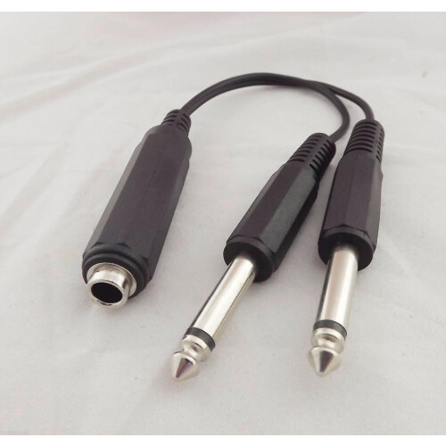 ΓΙΑ2 τεμάχια μαύρο2x6.35mm1/4μονο αρσενικό σε 6.35mm στερεοφωνική θηλυκή υποδοχή