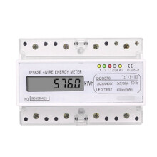Méadar Cumhachta Digiteach Trí Chéim 4 Shreang Monatóir Tomhaltas Cumhachta KWh Gléasta Iarnróid DIN AC380V400V A