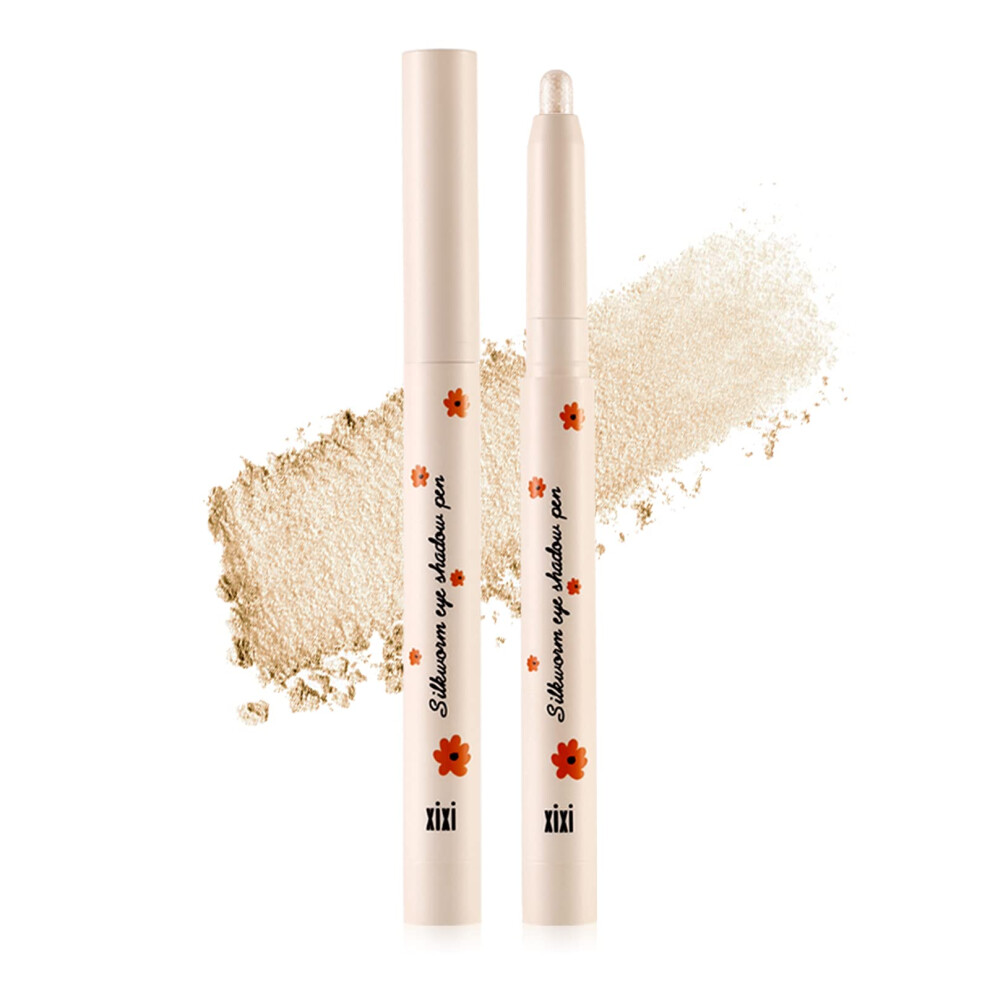 Cream Eyeshadow Stick Waterproof Shimmer Pearlescent Eye Shadow Pen Long Lasting Glitter Makeup 02#