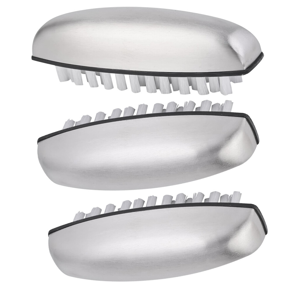 3PCS Stainless Steel Nail Cleaning Brush Set for Fingernails and Household Scrubbing
