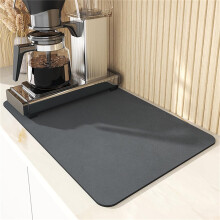 Alfombrilla de microfibra negra para secar platos, accesorios de cocina, alfombrilla para cafetera.