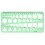 Green Plastic Circles Squares Hexagons Geometric Template Ruler 0-20cm 1