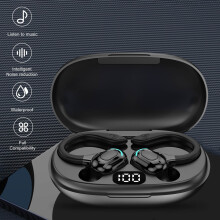 Bluetooth-hörlurar med mikrofoner Sportöronkrok LED-display Trådlösa hörlurar HiFi-stereohörlurar Headset